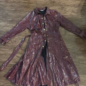 Elegant Burgundy Trench Coat